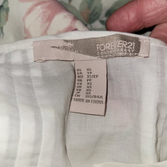 Forever 21 White Lace & Cotton Spaghetti Strap Mini Dress XS - Picture 4 of 6